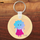 Encantador Azul Leve Emoção Cloudy Contemporânea キーホルダー (正面)