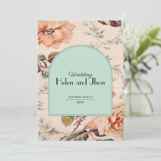 Encanto Floral Vintage 招待状 (スタンド正面)