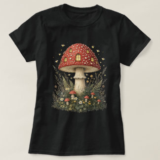 Enchanted Amanita Mushroom House Art Tシャツ