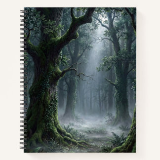 Enchanted Ancient Forest | Misty Woodland Sunlight ノートブック