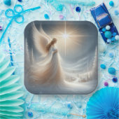 Enchanted Angel Christmas Party Plates  ペーパープレート (パーティー)