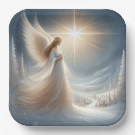 Enchanted Angel Christmas Party Plates  ペーパープレート