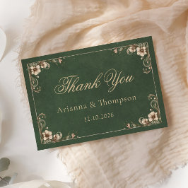Enchanted Art Nouveau Vintage Wedding Thank You カード