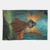 Enchanted Autumn Fairy Thanksgiving Fantasy Art キッチンタオル (横)