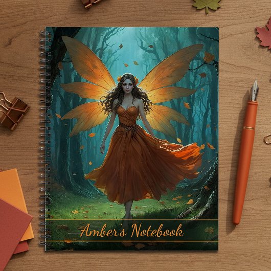 Enchanted Autumn Fairy Thanksgiving Fantasy Art ノートブック