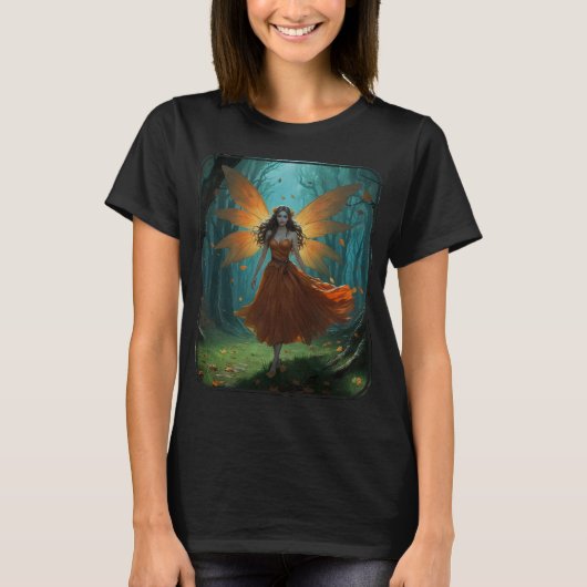 Enchanted Autumn Fairy Thanksgiving Fantasy Art Tシャツ (正面)