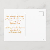 Enchanted Autumn Fairy Thanksgiving Greeting シーズンポストカード (裏面)