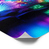 Enchanted Bioluminescent Tropical Neon Forest ポスター (角)