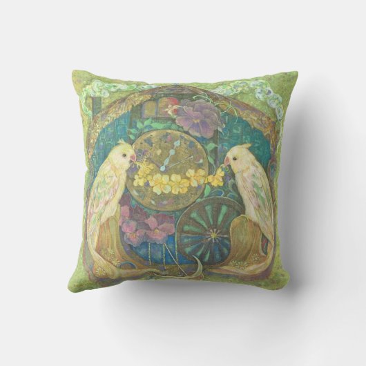 Enchanted Bird & Flower Clock Cushion - Delightful クッション (裏面)