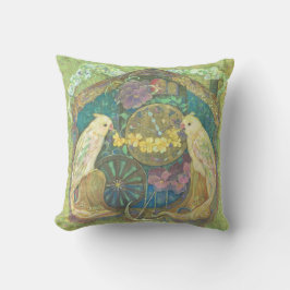 Enchanted Bird & Flower Clock Cushion - Delightful クッション