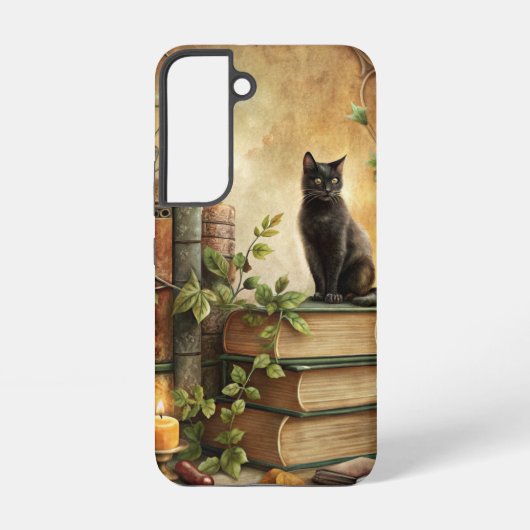 Enchanted Black Cat Library Samsung Galaxyケース (裏面)