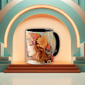 Enchanted Bloom Art Nouveau Woman マグカップ