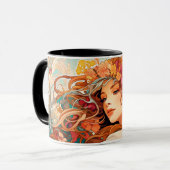 Enchanted Bloom Art Nouveau Woman マグカップ (正面左)