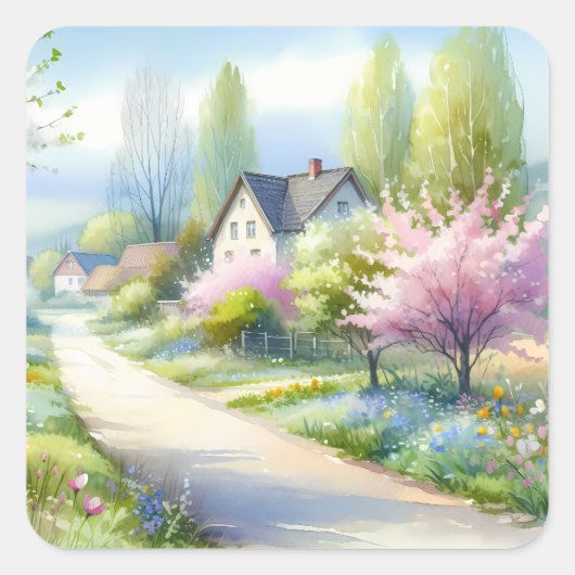 Enchanted Blossom Country Lane スクエアシール (正面)