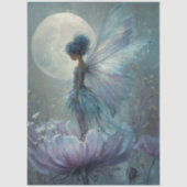 Enchanted Blue Fairy Watercolor Fantasy Decoupage 薄葉紙 (正面)