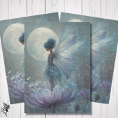 Enchanted Blue Fairy Watercolor Fantasy Decoupage 薄葉紙