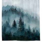 Enchanted Blue Forest Escape Shower Curtain シャワーカーテン (正面)