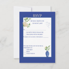 Enchanted Blue Garden RSVP Card セーブザデート