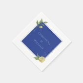 Enchanted Blue Lemon Blossom Personalized Wedding スタンダードカクテルナプキン (角)