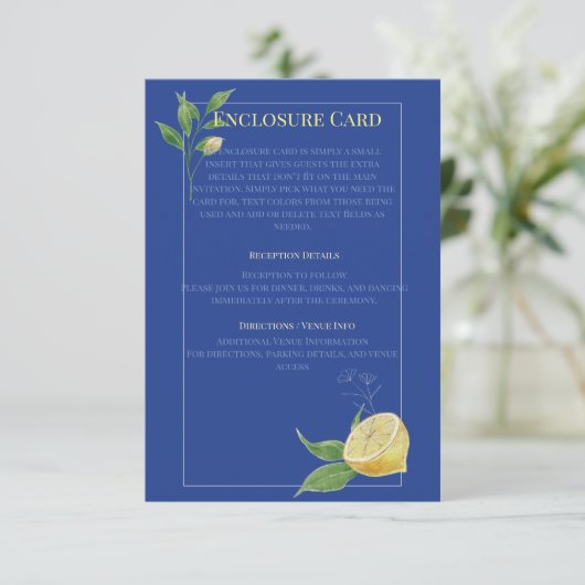 Enchanted Blue Lemon Blossom Wedding エンクロージャーカード (スタンド正面)