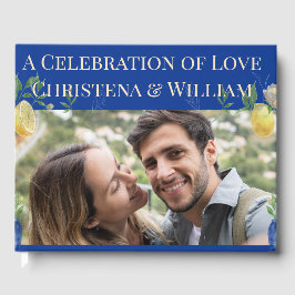 Enchanted Blue Lemon Blossom Wedding Guest Book ゲストブック