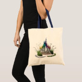 Enchanted Book Page Castle Budget Tote – Whimsical トートバッグ (正面(商品))