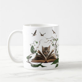 Enchanted Bookworm Kitten Coffee Mug コーヒーマグカップ