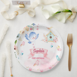 enchanted butterfly garden paper plate ペーパープレート
