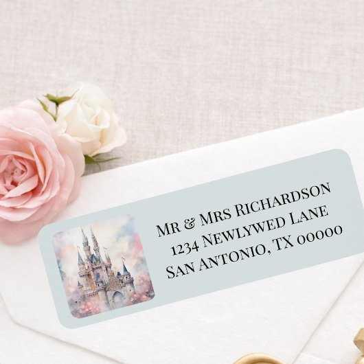 Enchanted Castle Fairytale Wedding Return Address ラベル
