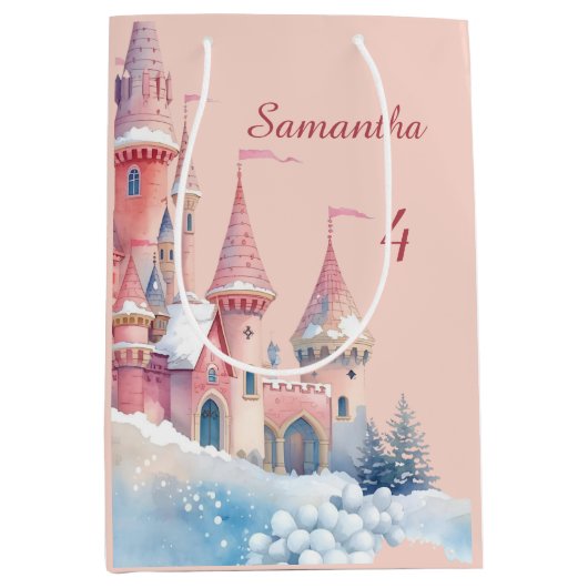 Enchanted Castle Gift Bag, Princess Present Bag  ミディアムペーパーバッグ (正面)