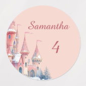 Enchanted Castle Waterproof Labels, Princess Name ラベル (デザイン1)