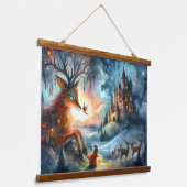 Enchanted Castle Winter Art 吊り下げ型タペストリー (傾斜あり)