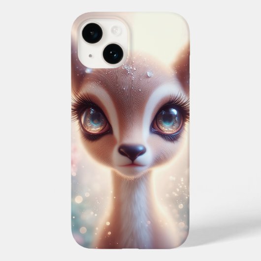 Enchanted Celestial Fawn Art Sparkling Galaxy Eyes Case-Mate iPhoneケース (裏面)