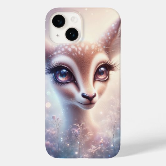 Enchanted Celestial Fawn Art Sparkling Galaxy Eyes Case-Mate iPhoneケース (裏面)