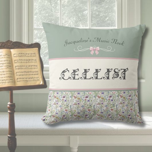 Enchanted Cello Wildflower Music Nook クッション