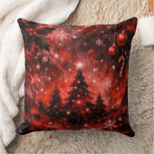 Enchanted Crimson Christmas Night クッション (ブランケット)