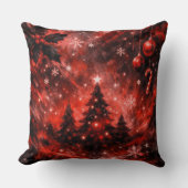 Enchanted Crimson Christmas Night クッション (正面)