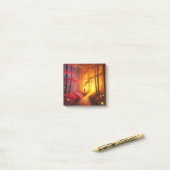 Enchanted Crossroads – Vibrant Autumn Forest Art P ポストイット (デスク上)