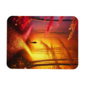 Enchanted Crossroads – Vibrant Autumn Forest Art P マグネット (横)