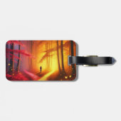 Enchanted Crossroads – Vibrant Autumn Forest Art P ラゲッジタグ (裏面横)