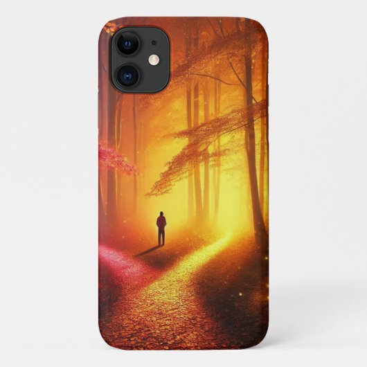 Enchanted Crossroads – Vibrant Autumn Forest Art P Case-Mate iPhoneケース (裏面)