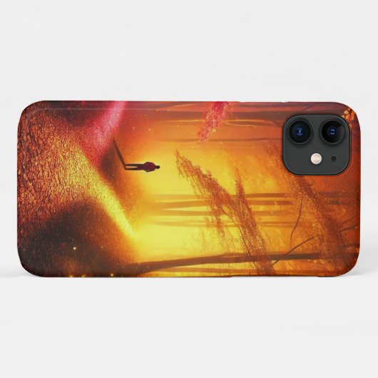 Enchanted Crossroads – Vibrant Autumn Forest Art P Case-Mate iPhoneケース (裏面(横))
