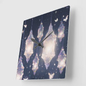 Enchanted Crystal Lanterns スクエア壁時計 (傾斜)