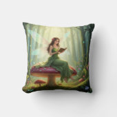Enchanted Day Fairy Reading a Book クッション (正面)
