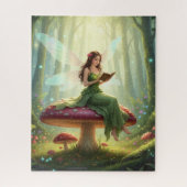 Enchanted Day Fairy Reading a Book Puzzle ジグソーパズル (縦)