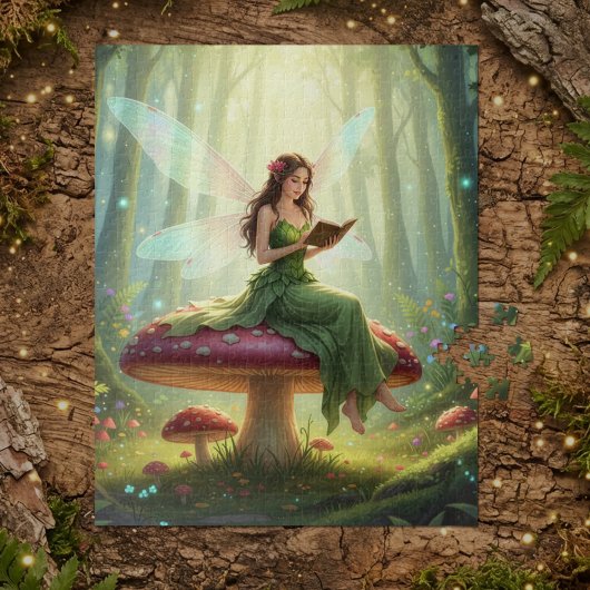 Enchanted Day Fairy Reading a Book Puzzle ジグソーパズル