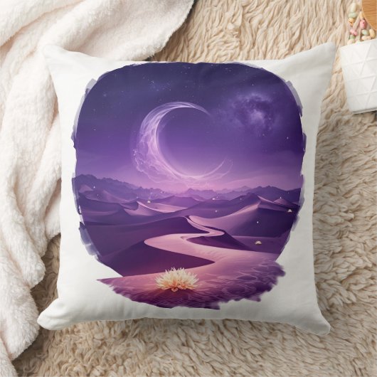 Enchanted Desert Mirage Artwork – Glowing Flowers  クッション (ブランケット)