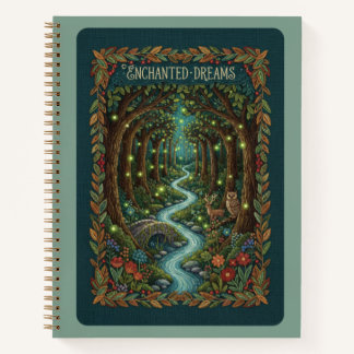 Enchanted Dreams Embroidered Mystical Forest  ノートブック