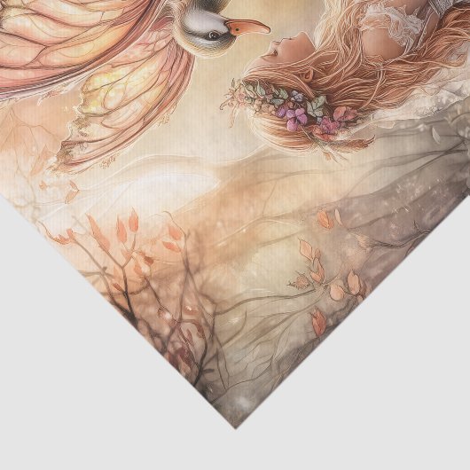 Enchanted Duck Fairy Girl Decoupage 薄葉紙 (詳細)