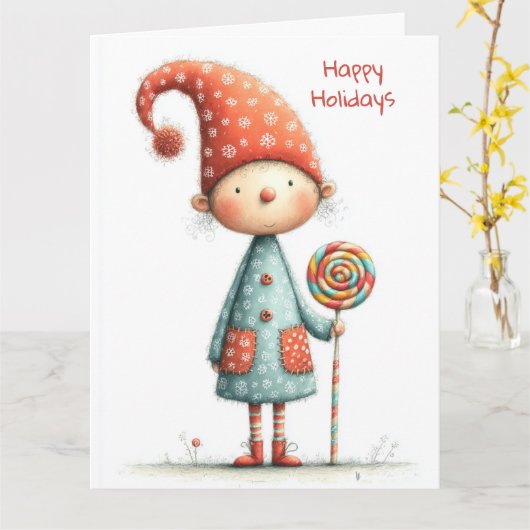 Enchanted Elf | North Pole Christmas Magic カード (黄色い花)